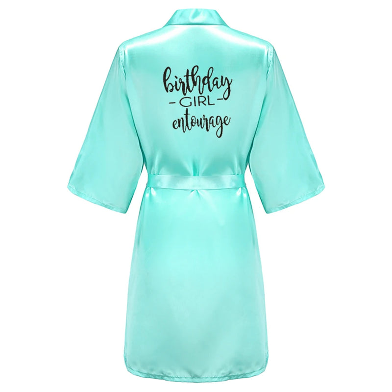 Birthday Party Girl & Entourage Satin Printing Women | SAMAG