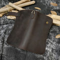 Men's Vintage Crazy Horse Leather Chain Wallet Genuine Leather Bifold Long Wallet Snap Card Holder Purse Zipper Coin Rfid Pocket