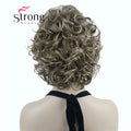 StrongBeauty Short Wig Soft Tousled Curls Blonde Highlights Full Synthetic Wigs COLOUR CHOICES