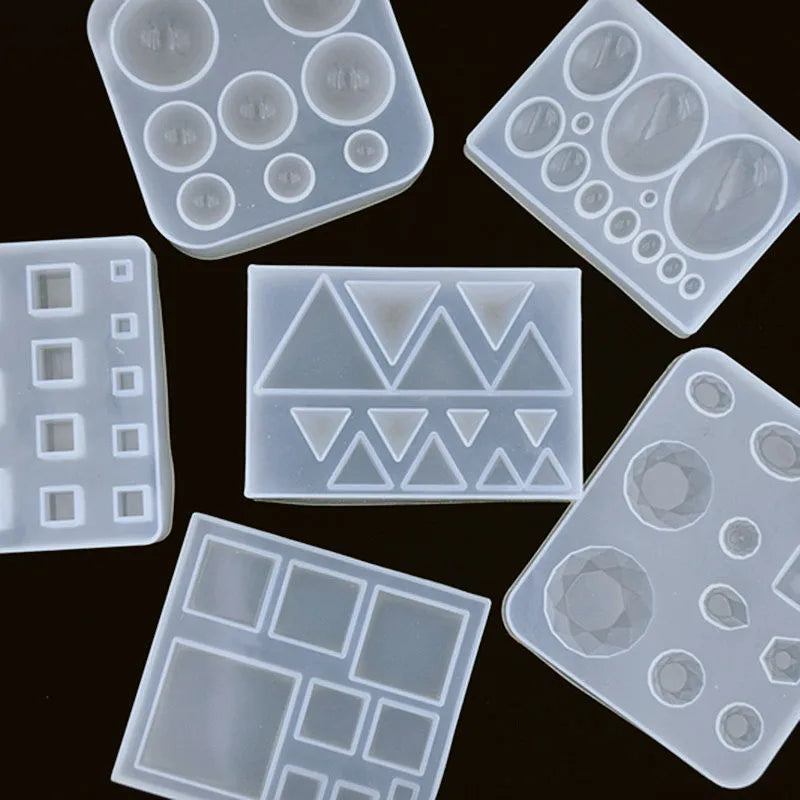 SNASAN Cute Beads Cube Triangle Silicone Mold For Jewelry Earrings Pendant Making Resin UV Epoxy Resin Molds Crafts DIY Tool