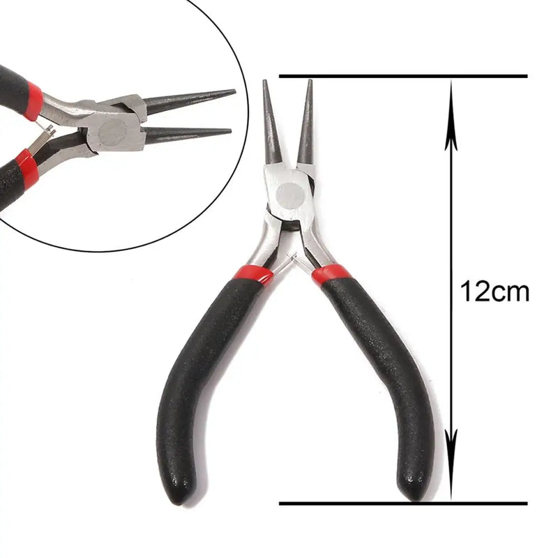 Mini Pliers Tools Set for Jewelry Making Beading round Flat Long Needle Nose Cutting Wire Complete Beading Jewelry Equipment Kit