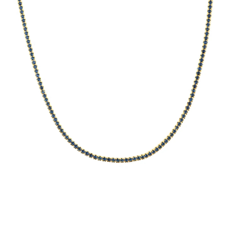 ANDYWEN 925 Sterling Silver 1.5mm Tennis Zircon Charm Long Chain Necklace Rock Punk Fashion Fine Jewelry Gift Wedding Party
