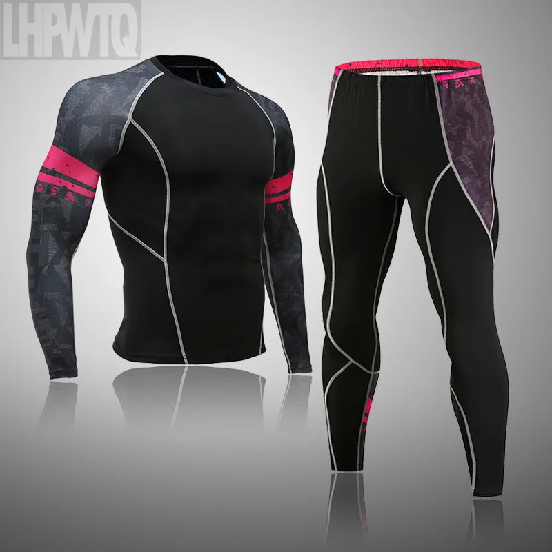 Men's Thermal Underwear Set MMA Tactics Fitness Leggings Base Compression Sports Suit Underwear Long Johns Men Clothing Brand