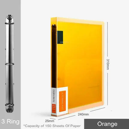 Fashion Colors Ring Binder A4 File Folder Folder 2-Rings Office Document Organizer File Storage A4 Binder Folder With Rings