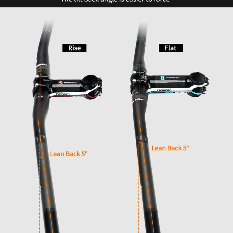 TOSEEK Carbon Fibre Handlebar MTB Bicycle Handle Bar Parts 31.8mm Rise/Flat Handlebars 580/600/620/640/660/700/720/740/760mm