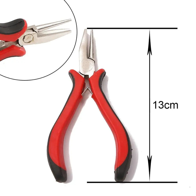 Mini Pliers Tools Set for Jewelry Making Beading round Flat Long Needle Nose Cutting Wire Complete Beading Jewelry Equipment Kit