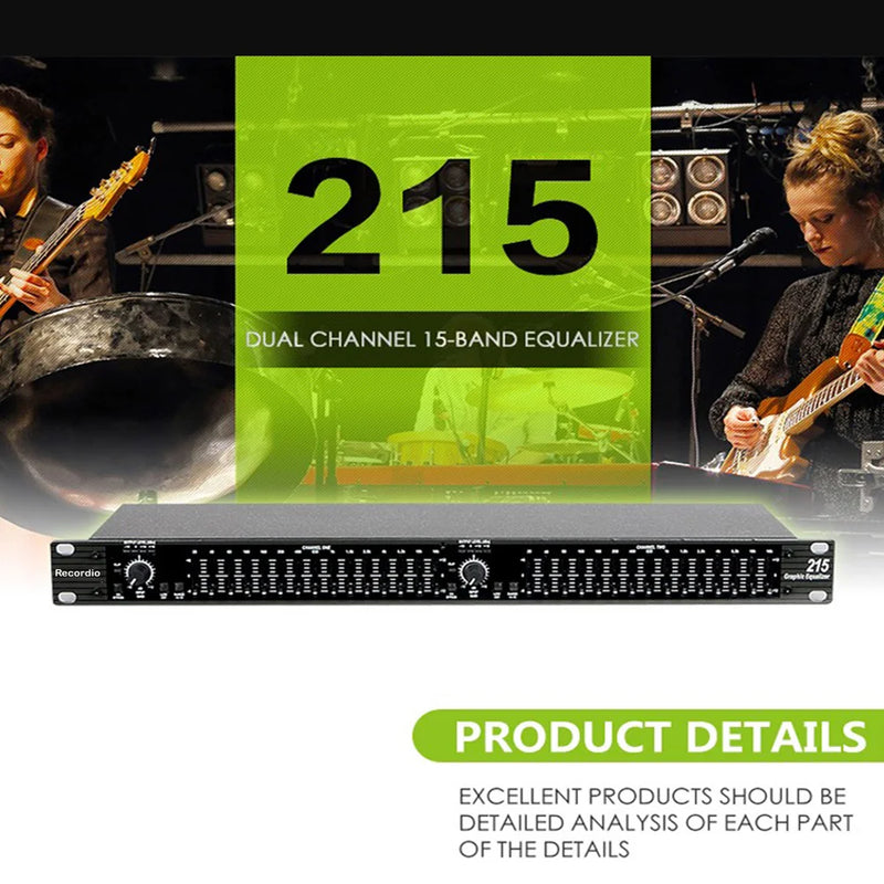 GAX-215 Professional audio equalizer Dual 15 Band Graphic Equalizer Power equalizer dj equipment professional sound equipment