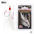 Hunthouse Treble Fishing Hook With Spoon 4# 6# 8# For Hard Lure 3X Strong 4pcs/lot Hight Carbon Steel Accessories