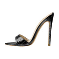 Onlymaker Women Peep Toe Mules Gold Slip On Thin High Sandals Big Size Classic Fashion Lady Sandals