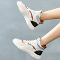 Leather women's shoes 2021 autumn new version of high-top small white shoes women's sports casual shoes