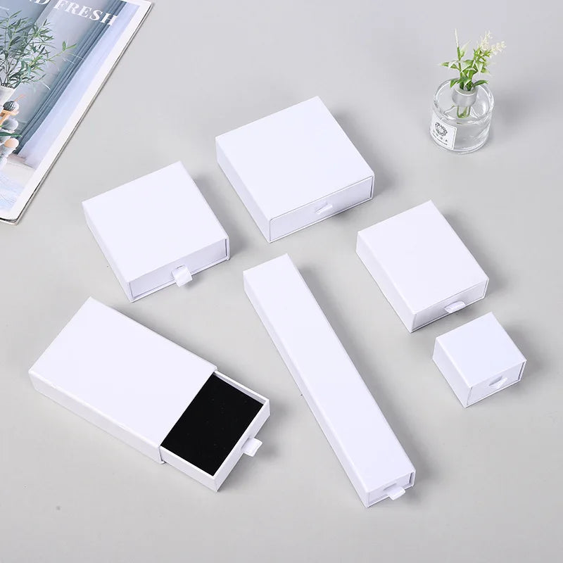 12pcs Drawer Jewelry Box Ring Necklace Box Black Earring Bracelet Jewelry Organizer Packing Display Jewelry Boxes and Packaging
