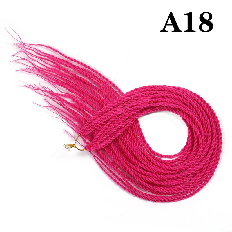 AZIR Senegalese Twist Hair Crochet Braids 24 inch 30 Roots/pack Synthetic Crochet Hair Senegalese Braids Twist Hair for Braids