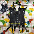 0.8mm Thicker Black Latex Corset Waist Trainer Steel Bone Cross Belt Strap Edge