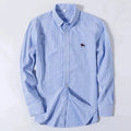 S~6XL Cotton Oxford Shirt For Men's Long Sleeve Plaid | SAMAG