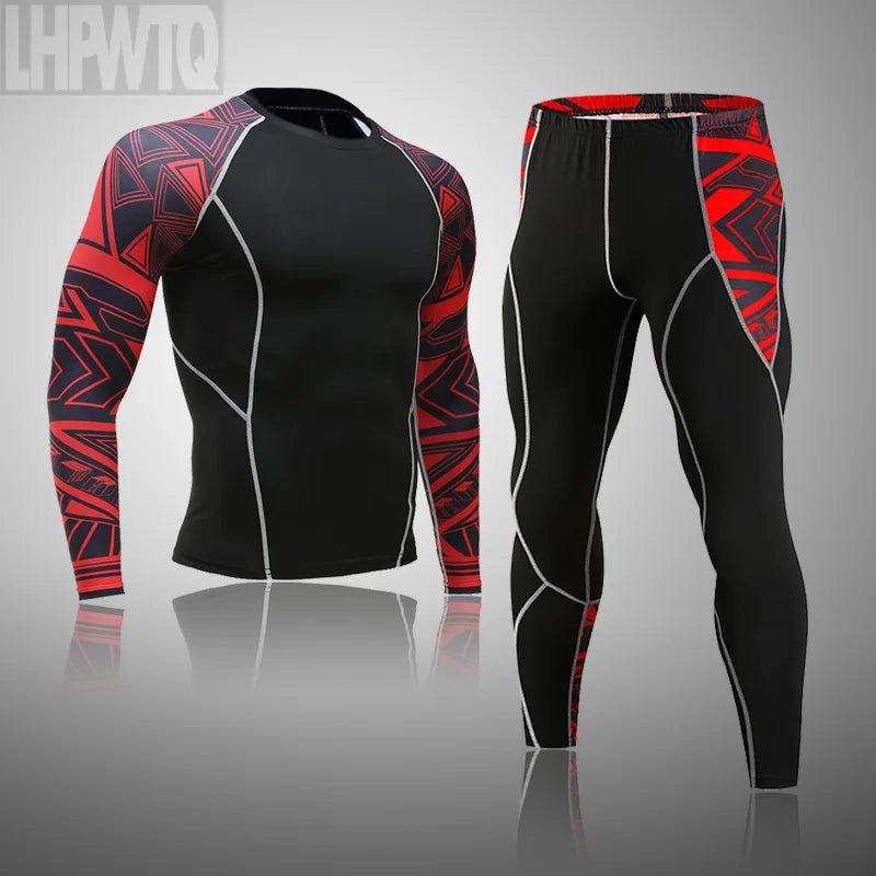 Men's Thermal Underwear Set MMA Tactics Fitness Leggings Base Compression Sports Suit Underwear Long Johns Men Clothing Brand