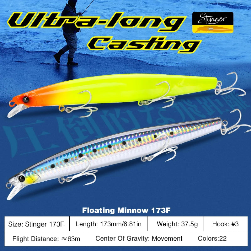 TSURINOYA 173F Ultra-long Casting Floating Minnow 173mm | SAMAG