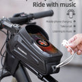 ROCKBROS Bicycle Bag Waterproof Touch Screen Cycling Bag Top Front Tube Frame MTB Road Bike Bag 6.5 Phone Case Bike Accessories