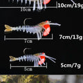 6pcs 12g 18g fishing shrimp prawn lure baits, river prawn fishing craws saltwater bream lures with luminous eyes