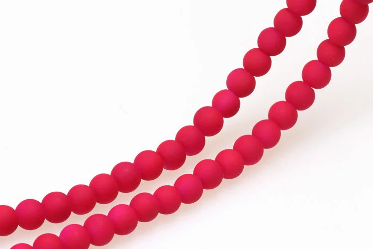 OlingArt Rubber Glass Beads High 6MM Quality 100PCS/Lot Candy Color Neon Matte Loose Handmade DIY Jewelry Making Bracelet