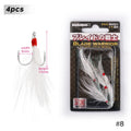 Hunthouse Treble Fishing Hook With Spoon 4# 6# 8# For Hard Lure 3X Strong 4pcs/lot Hight Carbon Steel Accessories