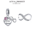 WOSTU 925 Sterling Silver Animal Cat Charm Pendant Heart Family Ladybug Bee Beads Fit Original Bracelet DIY Jewelry For Women
