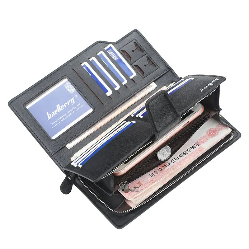 New Card Holder Men Wallets Business Long Design Quality Fashion Casual Men Purse Zipper Multi-function Wallets