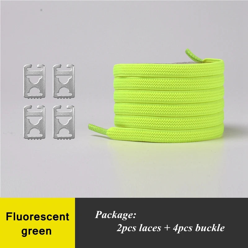 1Pair No Tie Shoelaces Elastic Shoelaces Kids Adult Quick Lazy Laces Flats Rubber Sneakers Running Shoelace 24 Colors