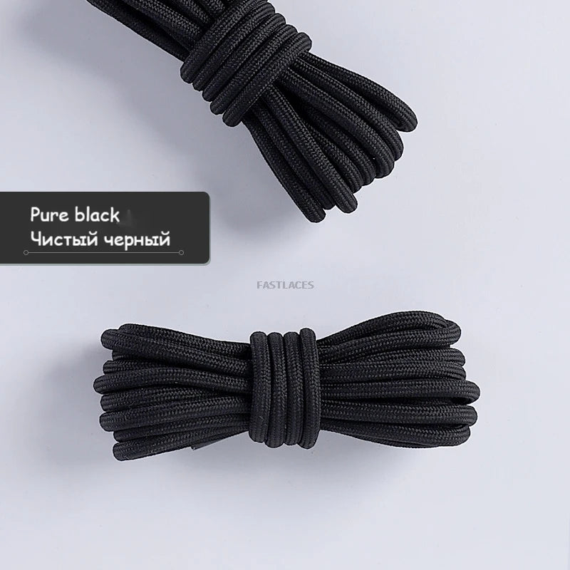 1pair Round Shoelaces Polyester Solid Classic For Yezy Sports Boot Bold Shoeslace Sneaker Shoe Laces Shoes Strings