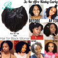 Riya Hair Clips In Brazilian Human Hair Afro Kinky Curly Clip In Hair Extensions 8 Pieces And 120g/Set Natural Color Remy Hair