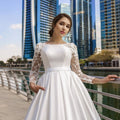 SoDigne Dubai Modest Wedding Dresses Lace Long Sleeve - View 2 | SAMAG