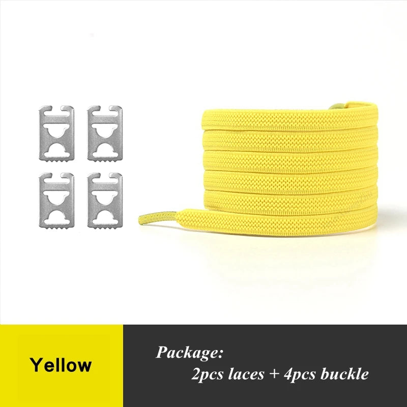 1Pair No Tie Shoelaces Elastic Shoelaces Kids Adult Quick Lazy Laces Flats Rubber Sneakers Running Shoelace 24 Colors