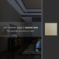 BSEED Single Smart Wifi Dimmer Switches 1Gang 1WayWifi Control Dimmable Led Light Glass Panel Support Tuya Google Smart Life
