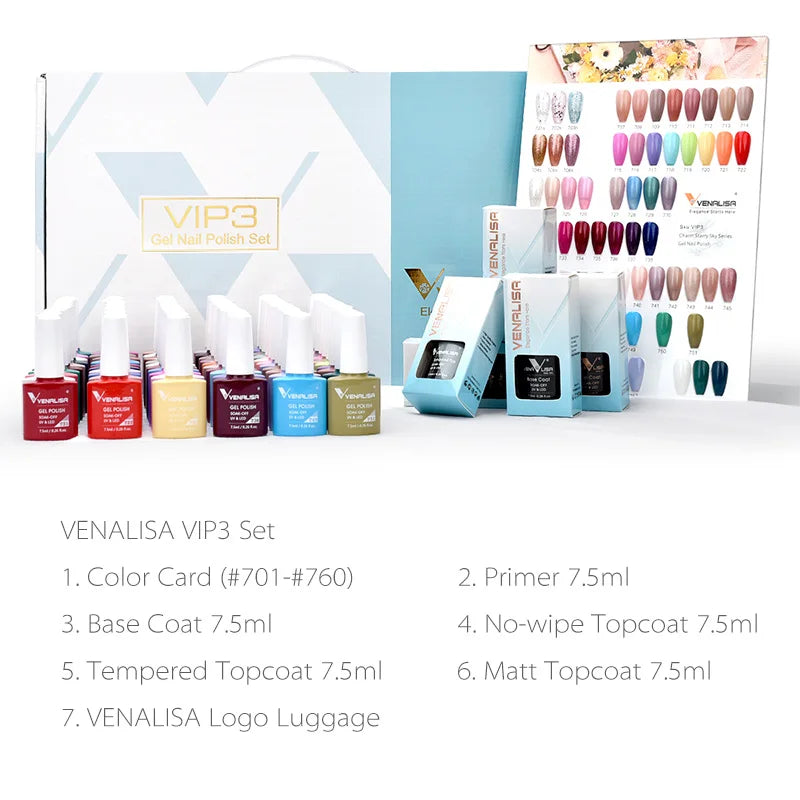 VENALISA VIP4 Kit Nail Gel Polish TPO FREE Full Coverage 36/60 Color Gel Pigment Professional Nail Art Long-lasting Gel Varnish