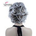 StrongBeauty Short Wig Soft Tousled Curls Blonde Highlights Full Synthetic Wigs COLOUR CHOICES