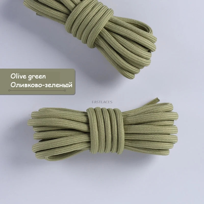 1pair Round Shoelaces Polyester Solid Classic For Yezy Sports Boot Bold Shoeslace Sneaker Shoe Laces Shoes Strings
