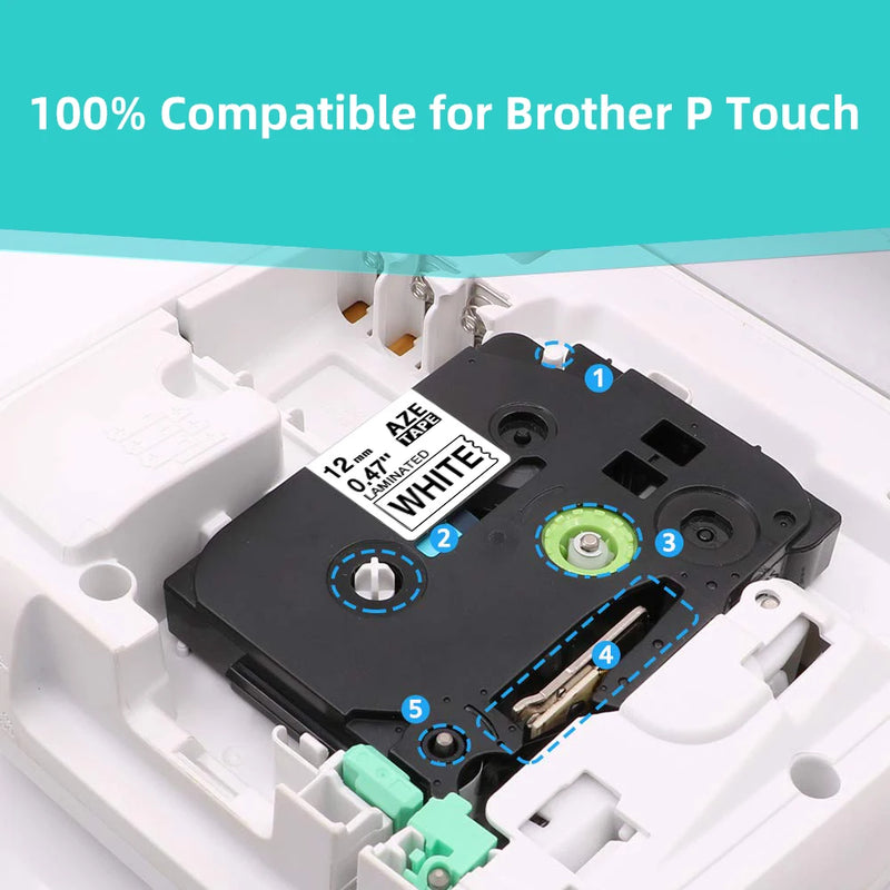 31 Colors TZe-231 TZe-131 TZe231 Label Tape 12mm Compatible for Brother Printer TZe-631 Laminated Ribbon PT-H110 Label Maker