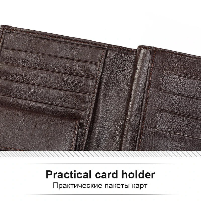 KAVIS Genuine Leather Wallet Men Passport Holder Coin Purse Magic Walet PORTFOLIO MAN Portomonee Mini Vallet Passport Cover