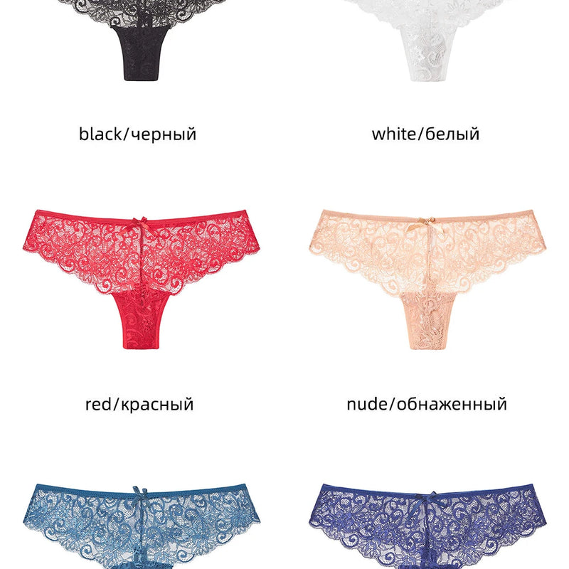 3pcs Sexy Underwear Woman Thongs Panties Lace G-String T-back Female Underwear Sexy Lace Thongs Underpants Panties For Woman