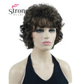 StrongBeauty Short Wig Soft Tousled Curls Blonde Highlights Full Synthetic Wigs COLOUR CHOICES