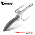 Hunthouse Treble Fishing Hook With Spoon 4# 6# 8# For Hard Lure 3X Strong 4pcs/lot Hight Carbon Steel Accessories