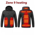 Men Winter Warm USB Heating Jackets Smart Thermostat Pure Color Hooded Heated Clothing Waterproof  Warm Jackets