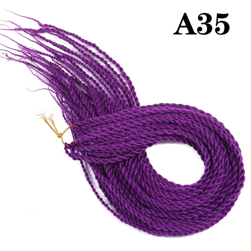 AZIR Senegalese Twist Hair Crochet Braids 24 inch 30 Roots/pack Synthetic Crochet Hair Senegalese Braids Twist Hair for Braids