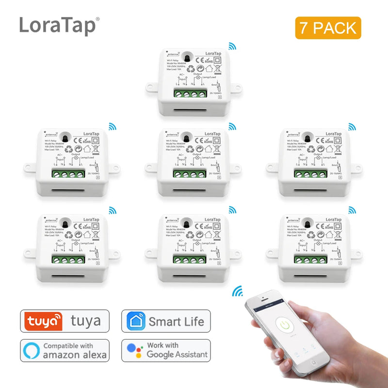 LoraTap Mini DIY Module Wifi Light Switch Wireless APP Remote Control Switch 220V Smart Home Electrical Switches