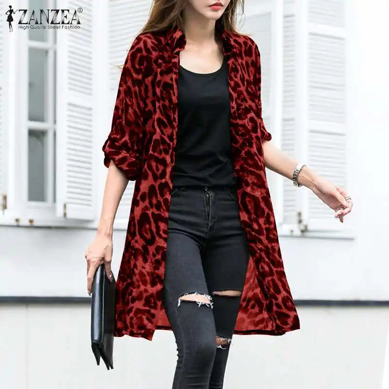 Fashion Leopard Print Cardigans Women's Summer Cover - Up - View 2 | SAMAG