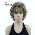 StrongBeauty Short Wig Soft Tousled Curls Blonde Highlights Full Synthetic Wigs COLOUR CHOICES