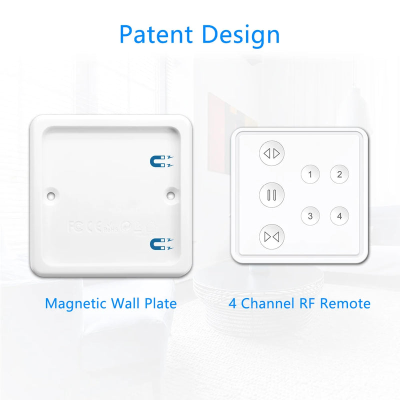 Tuya Smart Life RF WIFI Curtain Switch for Roller Shutter Window Blinds with Remote 4 Channel App Timer Google Home Alexa Echo