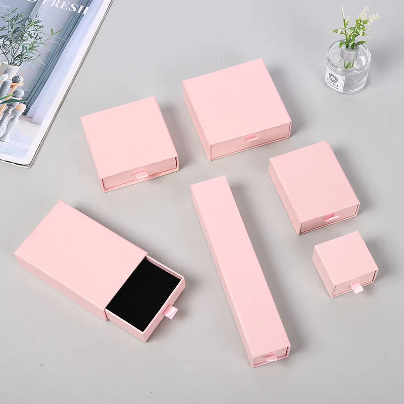 12pcs Drawer Jewelry Box Ring Necklace Box Black Earring Bracelet Jewelry Organizer Packing Display Jewelry Boxes and Packaging