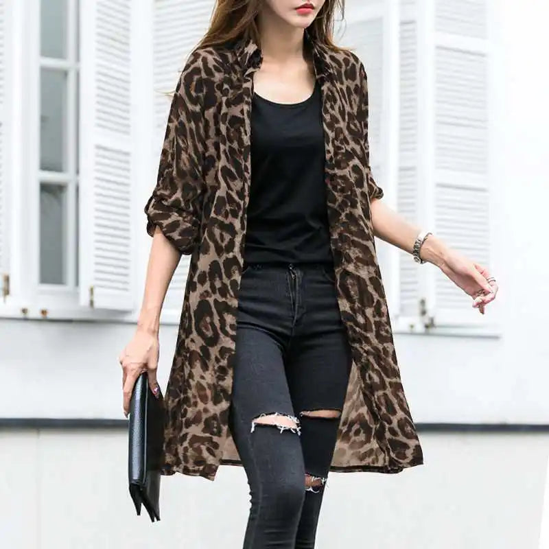 Fashion Leopard Print Cardigans Women's Summer Cover - Up - View 9 | SAMAG