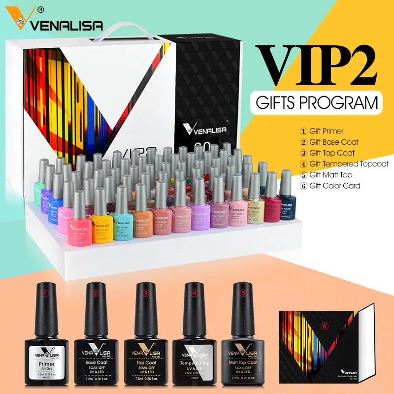 VENALISA VIP4 Kit Nail Gel Polish TPO FREE Full Coverage 36/60 Color Gel Pigment Professional Nail Art Long-lasting Gel Varnish