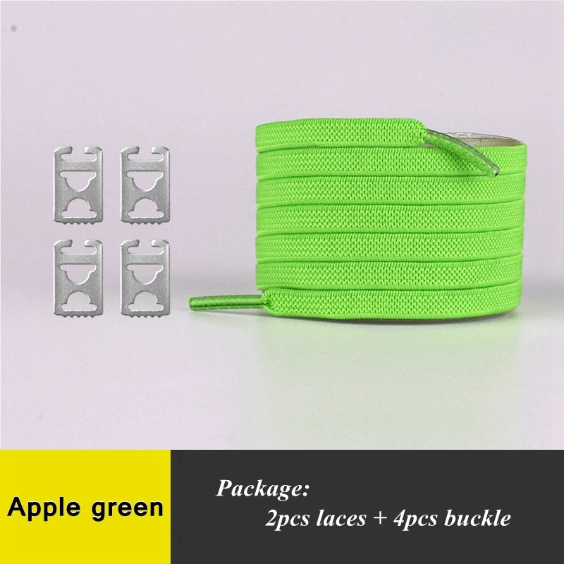 1Pair No Tie Shoelaces Elastic Shoelaces Kids Adult Quick Lazy Laces Flats Rubber Sneakers Running Shoelace 24 Colors